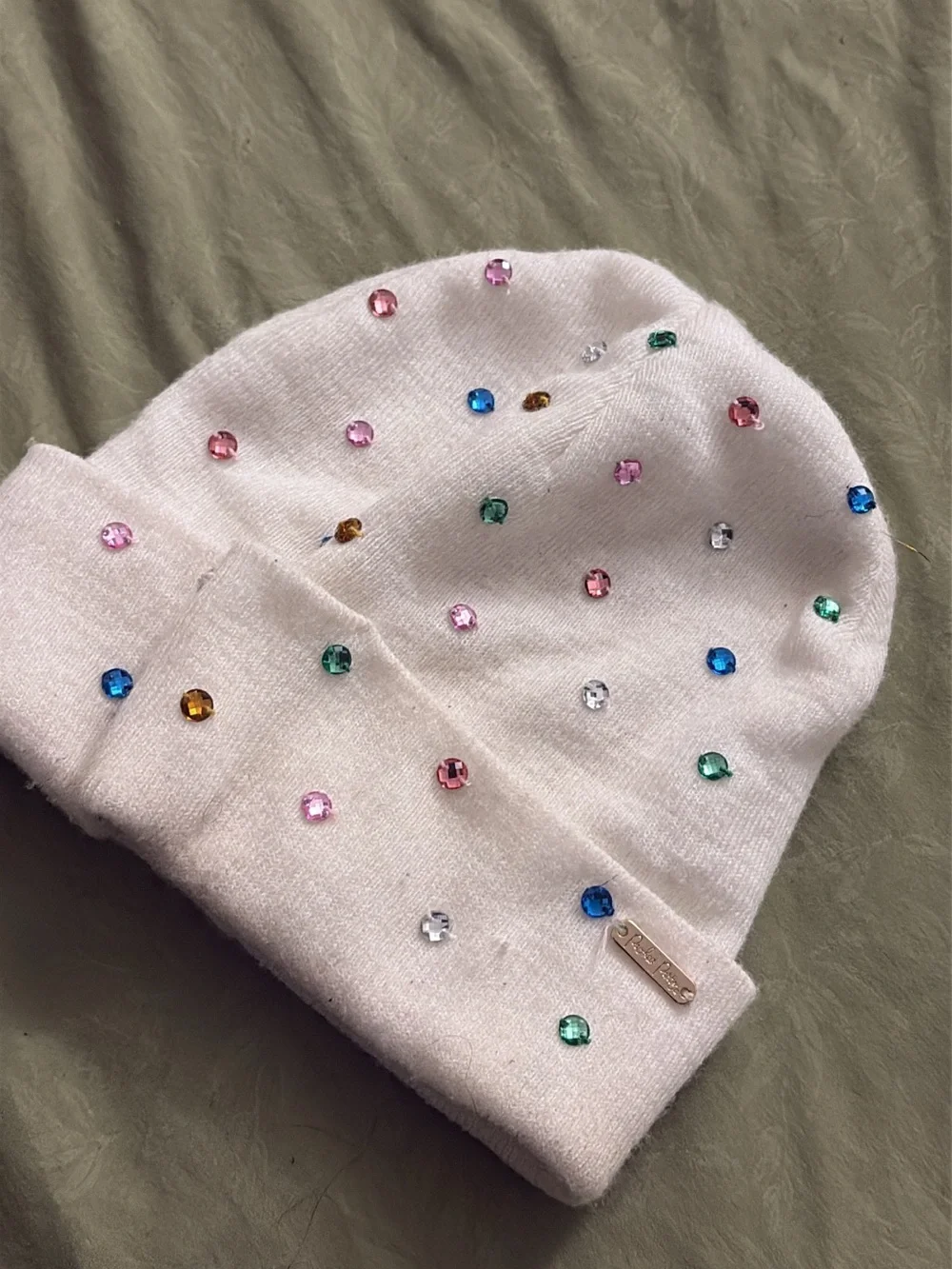 Girls' Pink Jeweled Knit Beanie - Kids Accessories